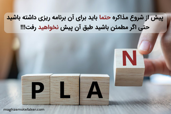 برنامه ریزی برای مذاکره و پیش از شروع آن مهم ترین اصل در مذاکره است