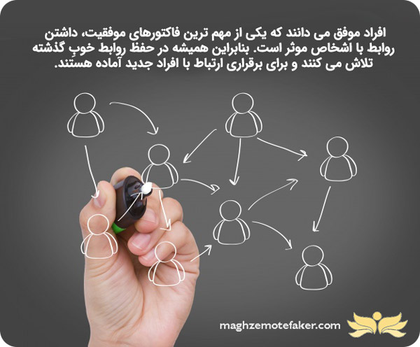 افراد موفق ارزش روابط خوب ر ا درک کرده اند.